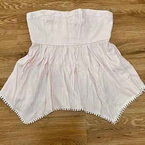 Boho Smocked Tube Top Womens S Peach Flowy Festival Beach Summer Y2K